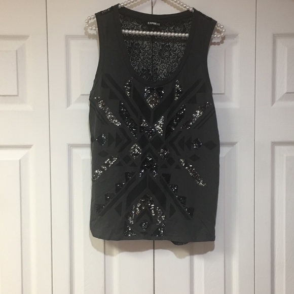 Express sequin top size large - Picture 2 of 7